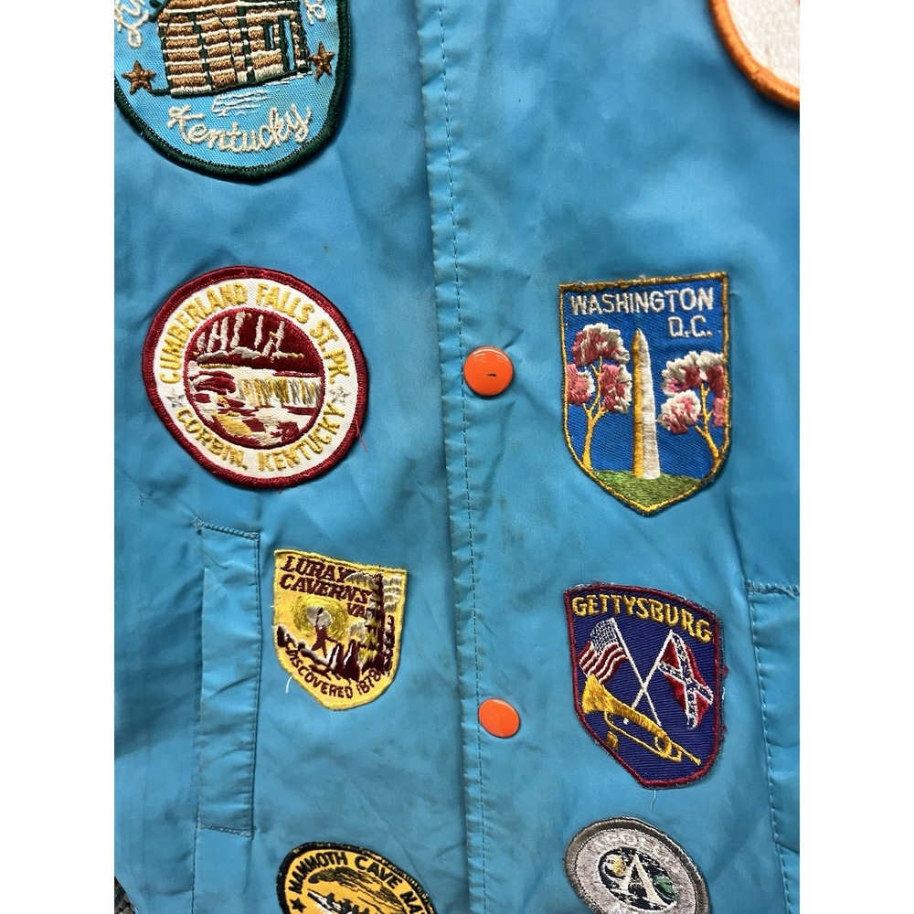Vintage 1970s Sears Miami Dolphins Multi Patch Snap Coach Jacket Youth L/Men's S - Picture 8 of 13